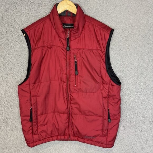 Eddie Bauer Other - Eddie Bauer EBTEK Vest Men S Red Puffer‎ Nylon Zipper Pocket Full Zip